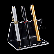 Acrylic Pencil & Makeup Brush Holder, 6 Slots Desk Stand Organizer Holding Rack, for Pens, Paint Brushes, Colored Pencils, Markers, Clear, 80x120x79mm(AJEW-WH0314-18)