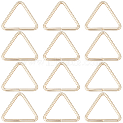 Brass Triangle Linking Ring, Buckle Clasps, Quick Link Connector, Fit for Top Drilled Beads, Webbing, Strapping Bags, Long-Lasting Plated, Real 14K Gold Plated, 9x10x0.8mm, 100pcs/box(FIND-SC0006-42)