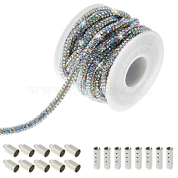 PVC & Rhinestone Shoelace, with Brass Cord Ends, Mixed Color, 10~34x5~42.5mm(DIY-DC0003-43B)