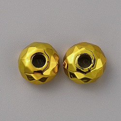 Resin European Beads, Large Hole Beads, Faceted, Rondelle, Gold, 14.5~15x8mm, Hole: 5mm(RESI-TAC0002-79D)