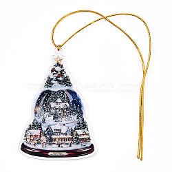 Acrylic Christmas Tree Pendant Decoration, for Christmas Party or Car Reflector Hanging Ornaments, Colorful, 182mm(HJEW-Q010-01D)