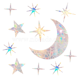 PVC Glass Stickers, Static Cling Window Stickers, with A4 Paper, Rectangle, Moon Pattern, 300x220x0.1mm(DIY-WH0004-14C)