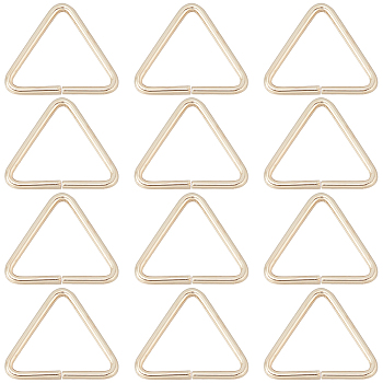 Brass Triangle Linking Ring, Buckle Clasps, Quick Link Connector, Fit for Top Drilled Beads, Webbing, Strapping Bags, Long-Lasting Plated, Real 14K Gold Plated, 9x10x0.8mm, 100pcs/box
