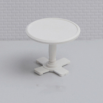 Plastic Table, Mini Furniture, Dollhouse Decorations, White, 30x30mm