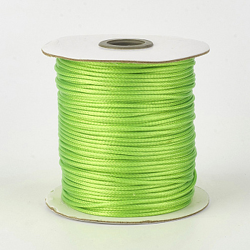 Eco-Friendly Korean Waxed Polyester Cord, Lawn Green, 1.5mm, about 169.51~174.98 Yards(155~160m)/Roll