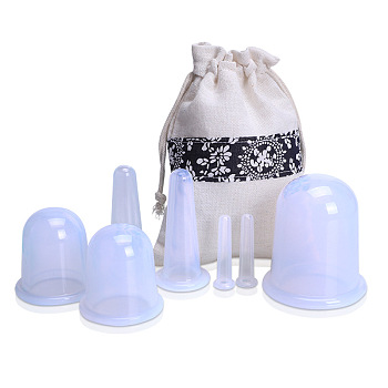 Silicone Cupping Therapy Set, Massage Cups Muscles for Household Physiotherapy and Beauty Supplies, Lavender, 15~70x50~80mm, 7Pcs/set