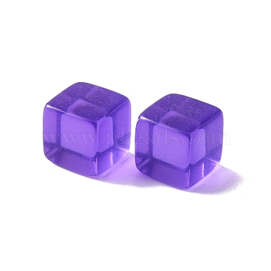 Blue Violet Cube Acrylic Beads