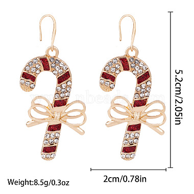 Christmas Alloy Rhinestone Stud Dangle Earrings(FS-WG10992-10)-1