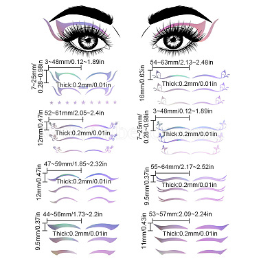 8pcs 8 styles d'autocollants de tatouage pour les yeux au laser(DIY-FG0004-50)-2