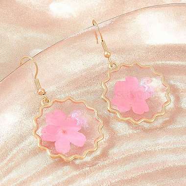 Alloy & Dried Flower Dangle Earrings(AL-Z001-03G)-2
