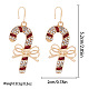 Christmas Alloy Rhinestone Stud Dangle Earrings(FS-WG10992-10)-1