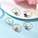 Copper Wired Gemstone Finger Rings(RJEW-JR00976)-1