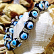 1 Strand Handmade Evil Eye Lampwork Beads Strands(LAMP-DR0001-01B)-6