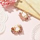 Natural Strawberry Quartz Chips Braided Hoop Earrings(EJEW-JE04940-23)-3