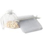 100Pcs Rectangle Organza DIY Craft Drawstring Bags, for Valentine Birthday Wedding Party Candy Wrapping, Light Grey, 9x7cm(PW-WG69155-08)