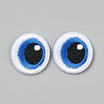 Polyester Eye Cloth Patches, Blue, 20.5x19x1.5mm(PATC-WH0110-06A)