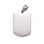 304 Stainless Steel Pendants, Stamping Blank Tag, Rectangle, Stainless Steel Color, 35x23x1.5mm, Hole: 10x4.5mm(STAS-I135-34P)