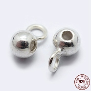 925 Sterling Silver Tube Bails, Loop Bails, Stopper Beads, Silver, 5.5x2.5x3mm, Hole: 0.8mm(X-STER-K167-047A-S)