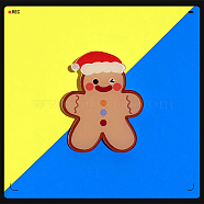 Christmas Theme Acrylic Brooch Pin, Badge for Backpack Clothes, Gingerbread Man, 30~50mm(XMAS-PW0001-269F)