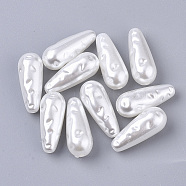 ABS Plastic Imitation Pearl Beads, Teardrop, Creamy White, 19.5x8mm, Hole: 1.4mm(X-OACR-T022-07)