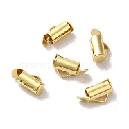 Brass Cord Ends, Column, Real 24K Gold Plated, 11x4mm, Hole: 1mm, Inner Diameter: 3mm(FIND-Z039-22A-G)