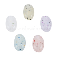 Marbled Stone Style Opaque Acrylic Beads, Oval, Mixed Color, 14~14.5x9~9.5x5~5.5mm, Hole: 1.8mm(OACR-G009-08)