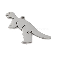 5Pcs 201 Stainless Steel Pendants, Laser Cut, Dinosaur Charm, Stainless Steel Color, 11.5x14.5x1mm, Hole: 0.8mm(STAS-B064-21P)