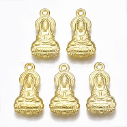CCB Plastic Guan Yin Pendants, Goddess of Mercy, Golden, 26.5x14x4.5mm, Hole: 2.5mm, about 685pcs/500g(CCB-S160-267)