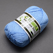 Soft Baby Yarns, with Bamboo Fibre and Silk, Sky Blue, 1mm, about 140m/roll, 50g/roll, 6rolls/box(YCOR-R024-ZM010A)