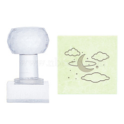 Clear Acrylic Soap Stamps, DIY Soap Molds Supplies, Rectangle, Moon, 60x37x29mm(DIY-WH0437-007)