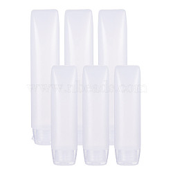 Transparent PE Plastic Flip Top Cap Bottles, with PP Plastic Screw Lids, for Lotion, Shampoo, Cream, White, 13.2x2.8cm, Capacity: about 30~50ml(MRMJ-BC0001-15)
