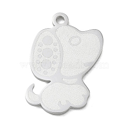 304 Stainless Steel Pendants, Spotted Dog Charms, Polishing, Stainless Steel Color, 24x18.5x1.5mm, Hole: 1.9mm(SA-CBAE115-11P)