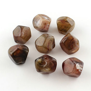 Imitation Gemstone Acrylic Beads, Camel, 20x22x21mm, Hole: 3mm, about 89pcs/500g