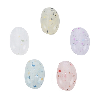Marbled Stone Style Opaque Acrylic Beads, Oval, Mixed Color, 14~14.5x9~9.5x5~5.5mm, Hole: 1.8mm