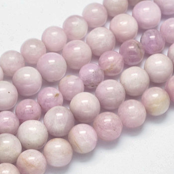 Round Natural Kunzite Beads Strands, Spodumene Beads, 7mm, Hole: 1mm, about 49pcs/strand, 15.5 inch