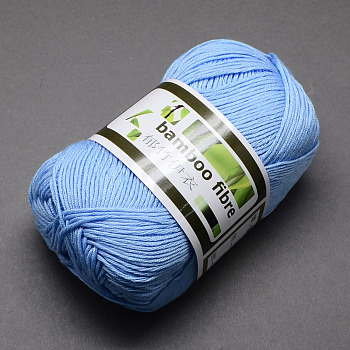 Soft Baby Yarns, with Bamboo Fibre and Silk, Sky Blue, 1mm, about 140m/roll, 50g/roll, 6rolls/box