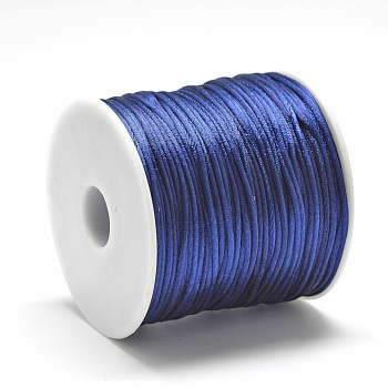 Nylon Thread, Rattail Satin Cord, Midnight Blue, about 1mm, about 76.55 yards(70m)/roll