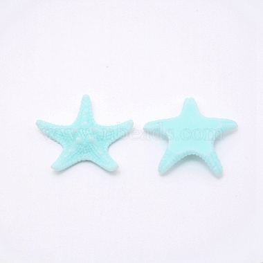 Cyan Starfish Resin Cabochons