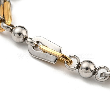 bracelet chaîne à maillons ronds et arc en acier inoxydable 304 bicolore(BJEW-B078-18GP)-2
