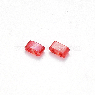 2-Hole Baking Painted Transparent Glass Seed Beads(X-SEED-S031-M-254)-2