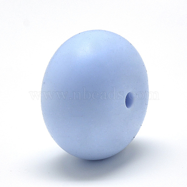 23mm LightBlue Flat Round Silicone Beads