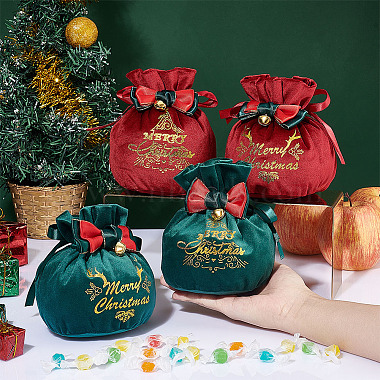 4Pcs 4 Styles Christmas Velvet Candy Apple Bags(TP-BC0001-06)-3