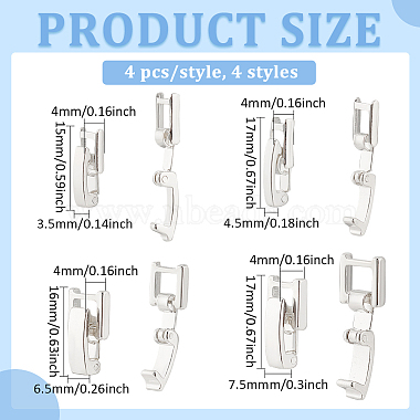 16個 4 スタイルの環境に優しい真鍮時計バンドの留め金(KK-BC0012-70)-2
