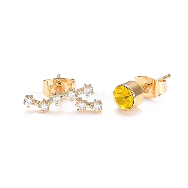 Gold Constellation Brass Stud Earrings