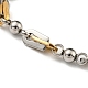 Two Tone 304 Stainless Steel Arch & Round Link Chain Bracelet(BJEW-B078-18GP)-2