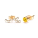 Brass Micro Pave Cubic Zirconia Stud Earrings(EJEW-I253-01J)-1