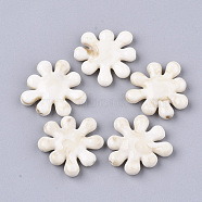Acrylic Beads, Imitation Gemstone Style, Flower, Floral White, 23.5x23x5mm, Hole: 1.6mm, about 340pcs/500g(OACR-T014-24B)