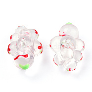 Transparent Acrylic Beads, with Enamel, Cloud, Red, 33x22.5x17mm, Hole: 2mm(ACRC-T012-01-C02)