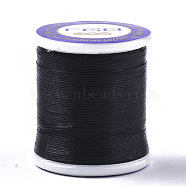 Nylon 66 Coated Beading Threads for Seed Beads, Black, 0.1mm, about 54.68 yards(50m)/roll(NWIR-R047-011)