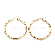 Ring 304 Stainless Steel Hoop Earrings for Women Men, Golden, 9 Gauge, 40x3mm, Pin: 0.6mm(EJEW-B049-01E-G)